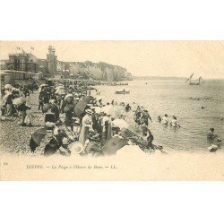 carte postale ancienne 76 DIEPPE. Plage à l'Heure du Bain 59