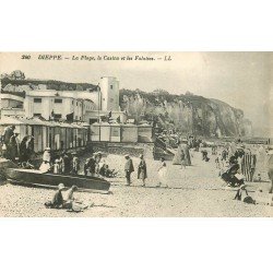 carte postale ancienne 76 DIEPPE. Plage Casino et Falaises 340