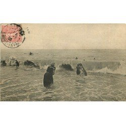 carte postale ancienne 76 DIEPPE. Scènes de Plage 1906 Baigneuses