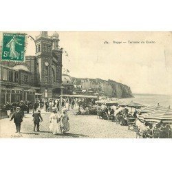 carte postale ancienne 76 DIEPPE. Terrasses du Casino 454