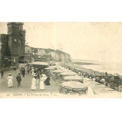 carte postale ancienne 76 DIEPPE. Terrasses du Casino 1910