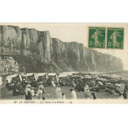 carte postale ancienne 76 LE TREPORT. Tentes et Falaise 1919