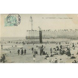 carte postale ancienne 76 LE TREPORT. Plage à marée basse 1906