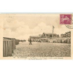 carte postale ancienne 76 LE TREPORT. Plage La Frégate et Casino 1936