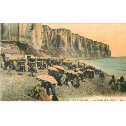 carte postale ancienne 76 LE TREPORT. La Plage et Falaise LL 44