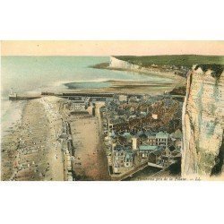 carte postale ancienne 76 LE TREPORT. Nouveau Panorama pris des Falaises