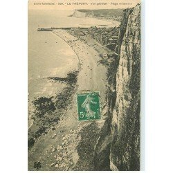carte postale ancienne 76 LE TREPORT. Plage et Falaises 1912 n° 569