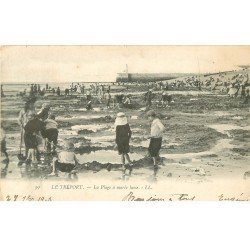 carte postale ancienne 76 LE TREPORT. Plage à Marée basse 1903