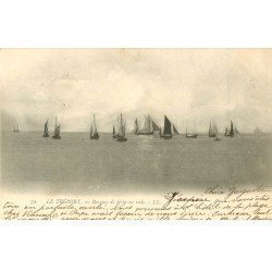 carte postale ancienne 76 LE TREPORT. Barques de Pêche en rade 1903