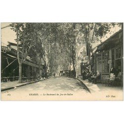 carte postale ancienne 06 GRASSE. Boulevard du Jeu de Ballon. Grand Café MonteèCarlo et Hôtel de la Poste