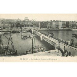 carte postale ancienne 76 LE HAVRE. Bassin du Commerce et Bourse