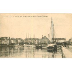 carte postale ancienne 76 LE HAVRE. Bassin du Commerce et Grand Théâtre