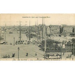 carte postale ancienne 76 LE HAVRE. Quai Lamblardie et Bassin du Commerce 1923