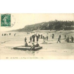 carte postale ancienne 76 LE HAVRE. Plage et Cap de la Hève 1910