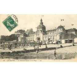 carte postale ancienne 76 LE HAVRE. Plage Nouveau Casino 1913