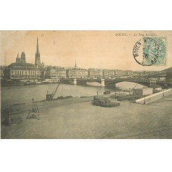 carte postale ancienne 76 ROUEN. Le Pont Boieldieu 1906