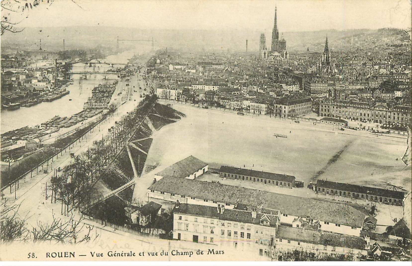 carte postale ancienne 76 ROUEN. Champ de Mars 1914