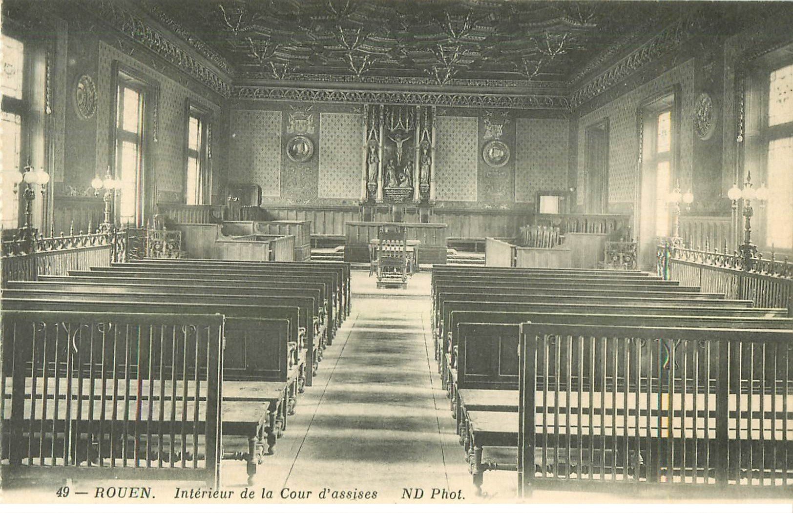 carte postale ancienne 76 ROUEN. Cour d'Assises intérieur. Palais Justice
