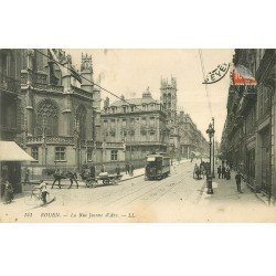 carte postale ancienne 76 ROUEN. Tramway rue Jeanne d'Arc