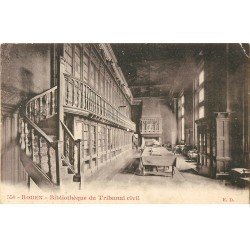 carte postale ancienne 76 ROUEN. Bibliothèque du Tribunal Civil. Pour Draperies à Elbeuf