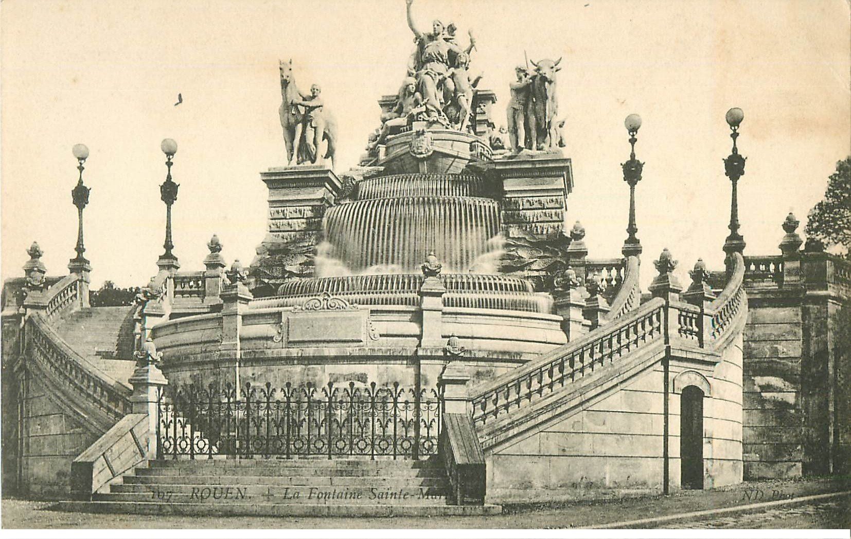 carte postale ancienne 76 ROUEN. Fontaine Sainte-Marie