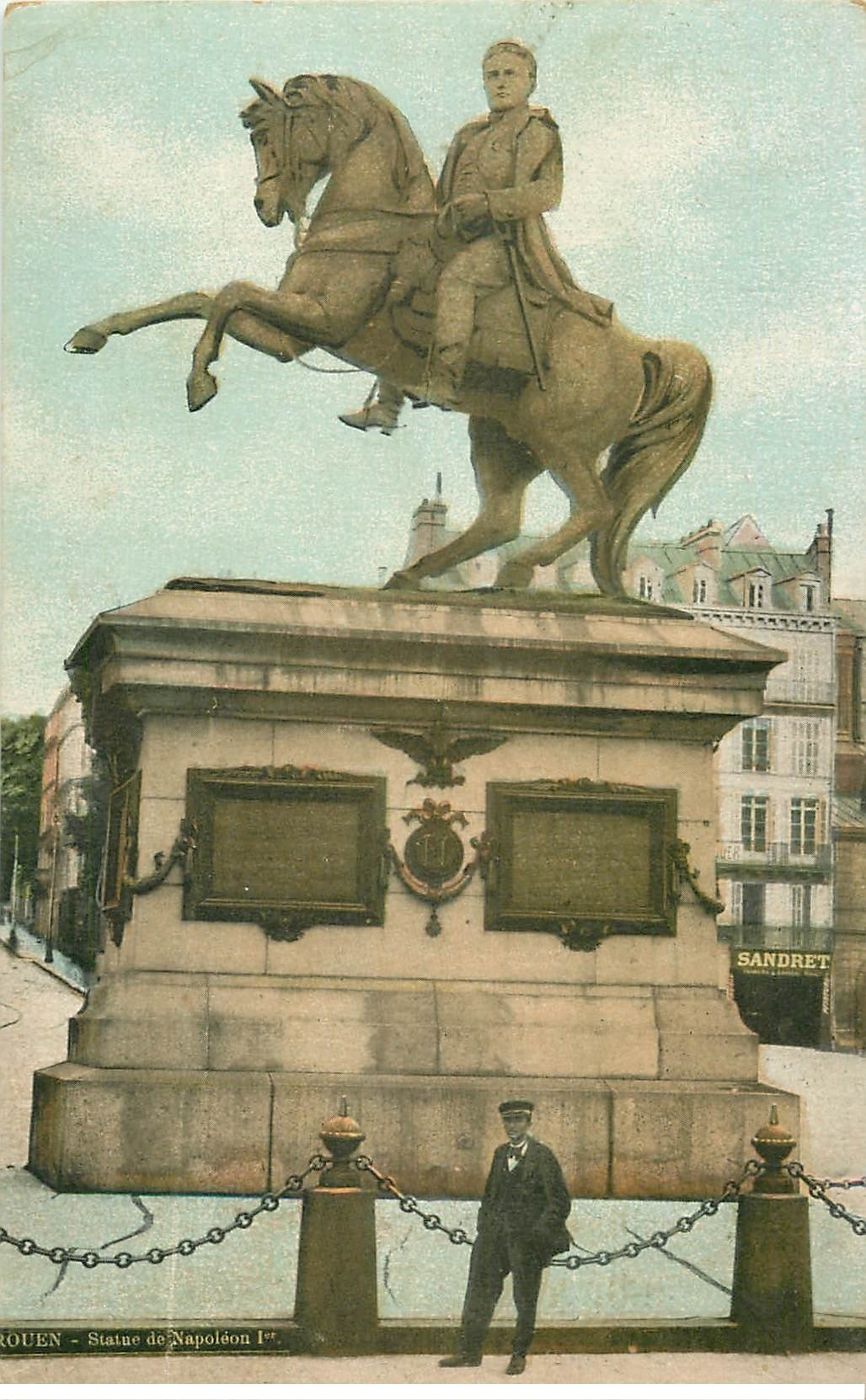 carte postale ancienne 76 ROUEN. Statue de Napoléon I°