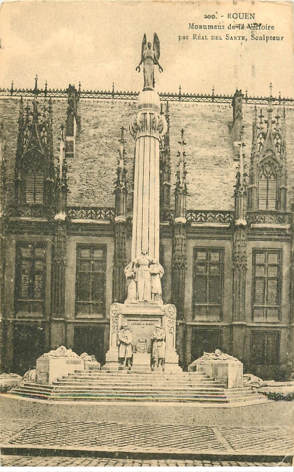 carte postale ancienne 76 ROUEN. Monument de la Victoire 1931 par Sarte