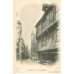carte postale ancienne 76 ROUEN. Rue Saint-Romain vers 1900