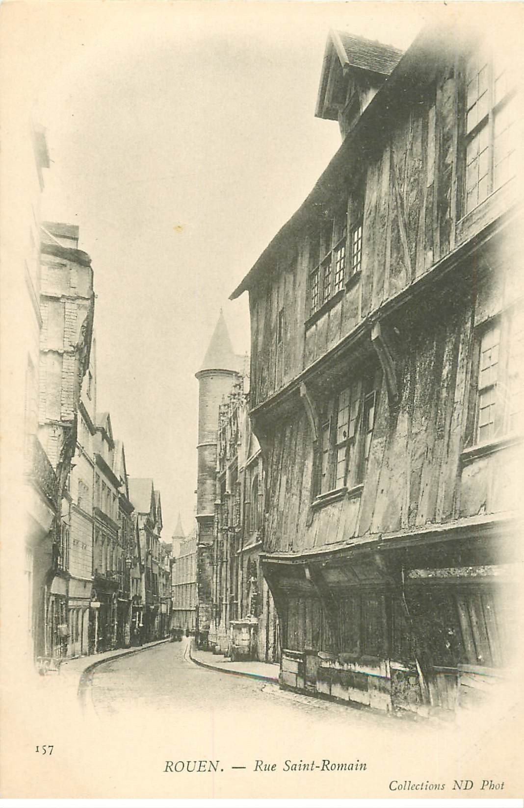 carte postale ancienne 76 ROUEN. Rue Saint-Romain vers 1900