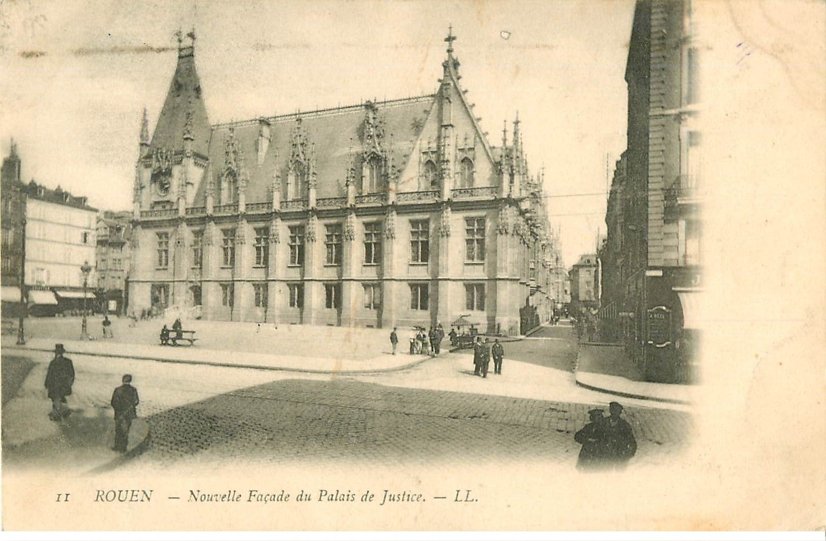 carte postale ancienne 76 ROUEN. Façade Palais de Justice 1906