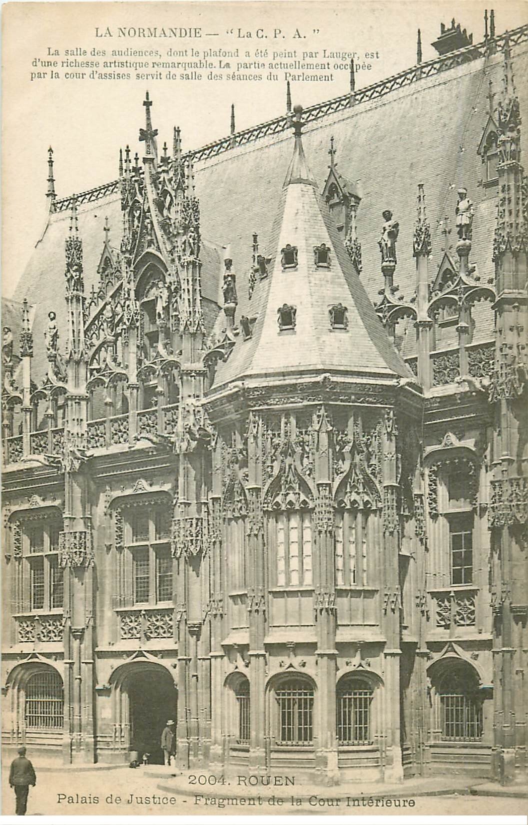 carte postale ancienne 76 ROUEN. Palais de Justice Cour et Salle des audiences