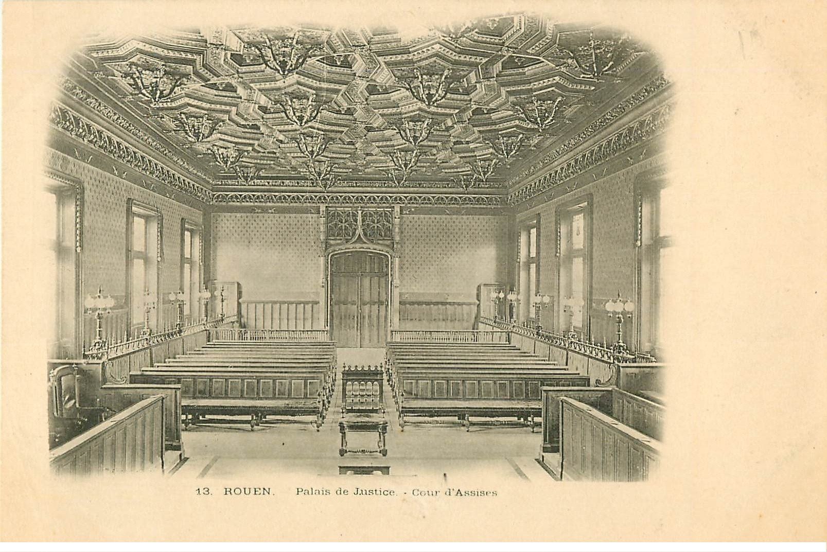 carte postale ancienne 76 ROUEN. Palais de Justice Cour d'Assises vers 1900
