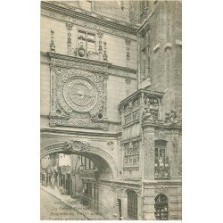 carte postale ancienne 76 ROUEN. La Grosse Horloge et Restaurant de Paris