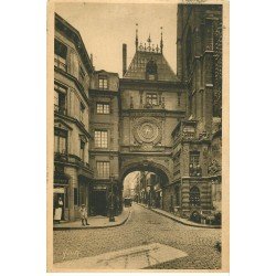carte postale ancienne 76 ROUEN. Grosse Horloge, Arcade et Fontaine 1937