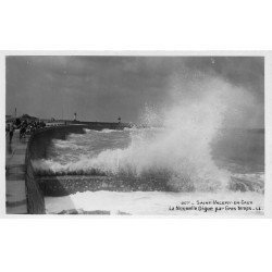carte postale ancienne 76 SAINT-VALERY-EN-CAUX. Nouvelle Digue. Carte Photo