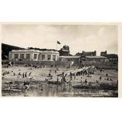 carte postale ancienne 76 SAINT-VALERY-EN-CAUX. Casino Plage. Carte Photo