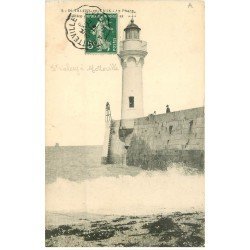 carte postale ancienne 76 SAINT-VALERY-EN-CAUX. Le Phare 1909