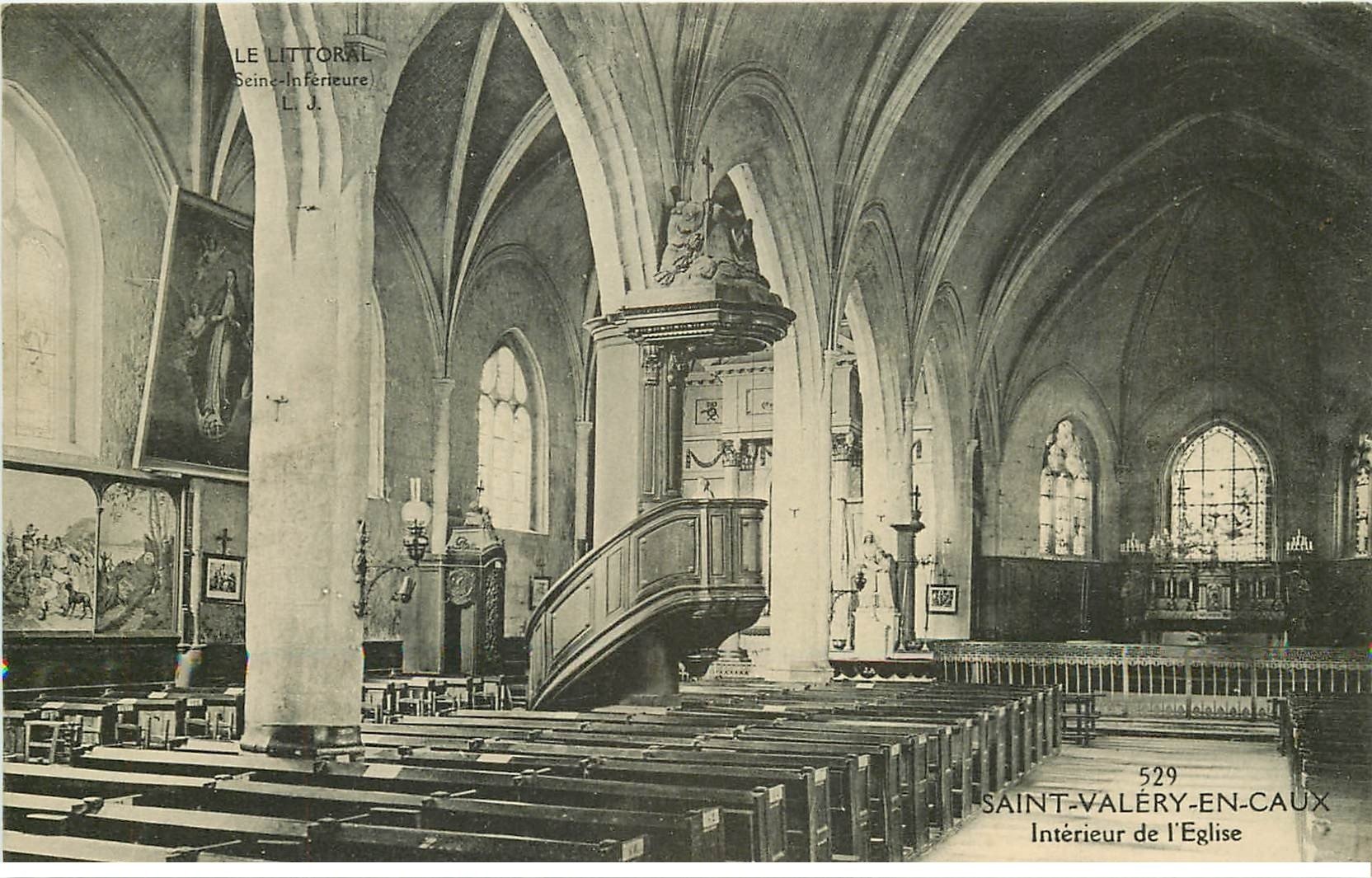 carte postale ancienne 76 SAINT-VALERY-EN-CAUX. L'Eglise 1915