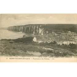 carte postale ancienne 76 SAINT-VALERY-EN-CAUX. Panorama et Falaises 1927