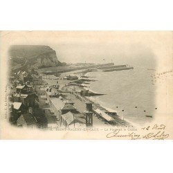 carte postale ancienne 76 SAINT-VALERY-EN-CAUX. PLage et Casino 1903