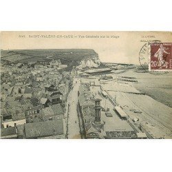 carte postale ancienne 76 SAINT-VALERY-EN-CAUX. Vue sur la Plage