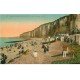 carte postale ancienne 76 SAINT-VALERY-EN-CAUX. La Plage 1922 colorisée
