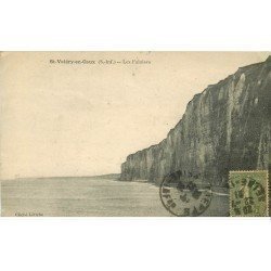 carte postale ancienne 76 SAINT-VALERY-EN-CAUX. Les Falaises 1921