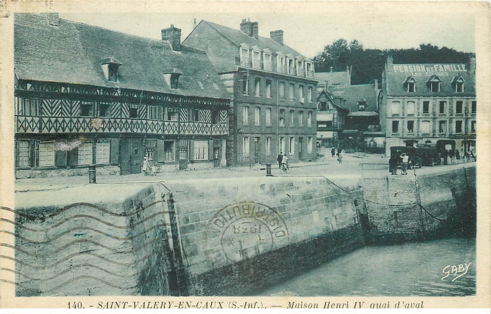 carte postale ancienne 76 SAINT-VALERY-EN-CAUX. Maison Henri IV Quai d'Aval 1938