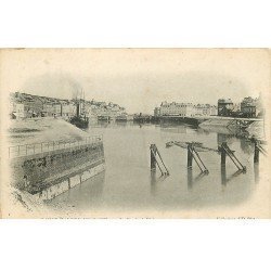 carte postale ancienne 76 SAINT-VALERY-EN-CAUX. Le Bassin à Flot vers 1900