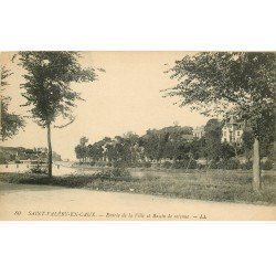 carte postale ancienne 76 SAINT-VALERY-EN-CAUX. Entrée de la Ville et Bassin de retenue 1922