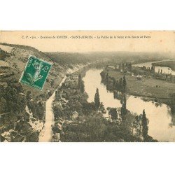 carte postale ancienne 76 SAINT-ADRIEN. Route de Paris Vallée Seine 1912