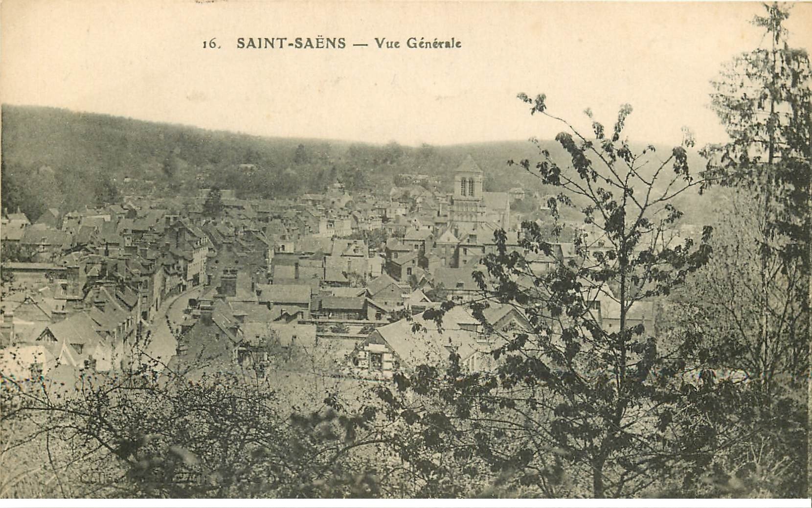 carte postale ancienne 76 SAINT-SAËNS. Vue générale