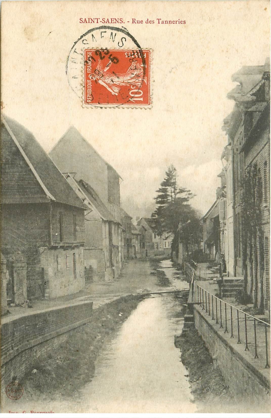 carte postale ancienne 76 SAINT-SAËNS. Rue des Tanneries