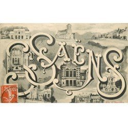 carte postale ancienne 76 SAINT-SAËNS. Multivues 1911